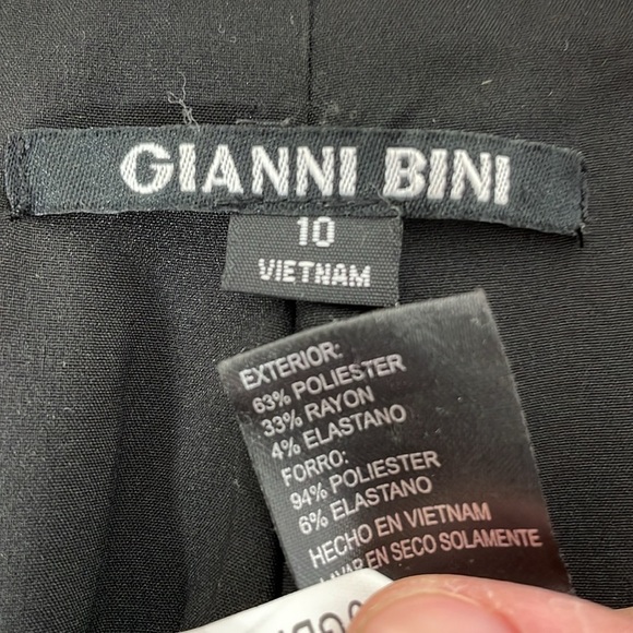 Gianni Bini Jacket Women's 10 Black White Houndstooth Collared Blazer Career - Picture 13 of 17